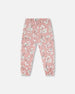 French Terry Sweatpant Pink Jasmine Flower Print - F30F20_097