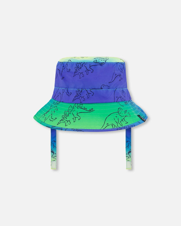 Printed Beach Hat Vibrant Blue And Green Dino - G30NBC_000