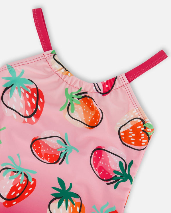 Printed One-Piece Swimsuit Pink Gradient Strawberry - G30NG51_000