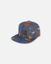 Printed Cap Orange, Red, And Blue Sharks On Gray - G30VBC_041