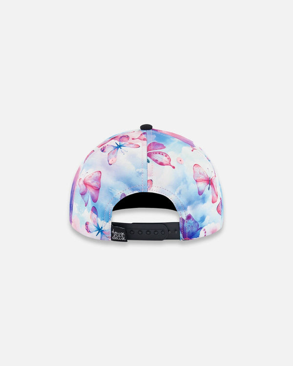 Printed Cap Butterflies On Multicolored And Black Background - G30VGC_009