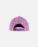 Printed Cap Old Mauve And Multicolored Butterflies - G30VGC_054