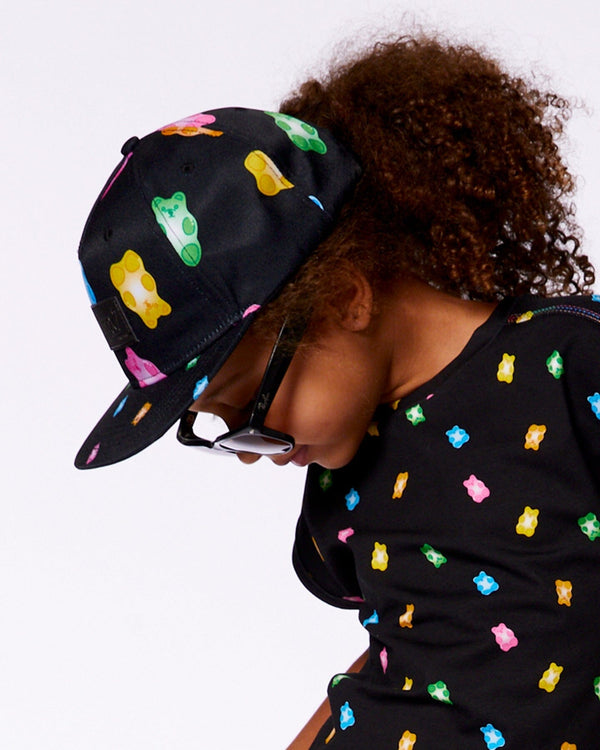 Printed Cap Black And Multicolored Gummies - G30VGC_077