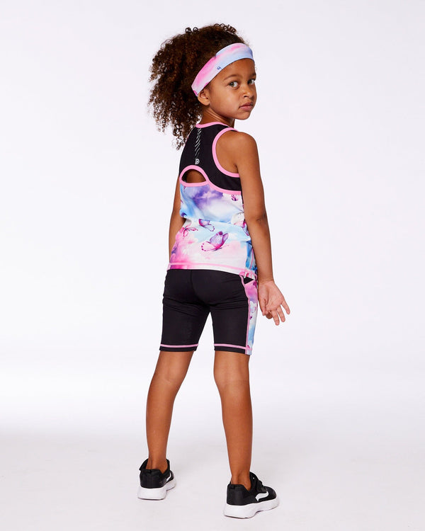 Colorblock Athletic Tank Top Black With Butterflies Printed - G30XG72_009