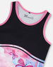 Colorblock Athletic Tank Top Black With Butterflies Printed - G30XG72_009