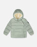 Compressible Winter Puffy Coat Designed For Car Seat Sage Green - H10B500_340