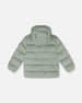 Compressible Winter Puffy Coat Designed For Car Seat Sage Green - H10B500_340