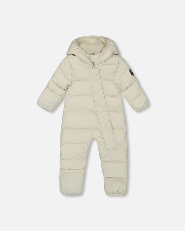 One-Piece Baby Cloud Compressible Snowsuit Designed For Car Seat Off-White Snowsuits Deux par Deux