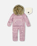One-Piece Baby Snug Snowsuit Designed For Car Seat Purple Bear Print - H10B701_003