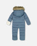 One-Piece Baby Snug Snowsuit Designed For Car Seat Dark Gray Blue - H10B701_454