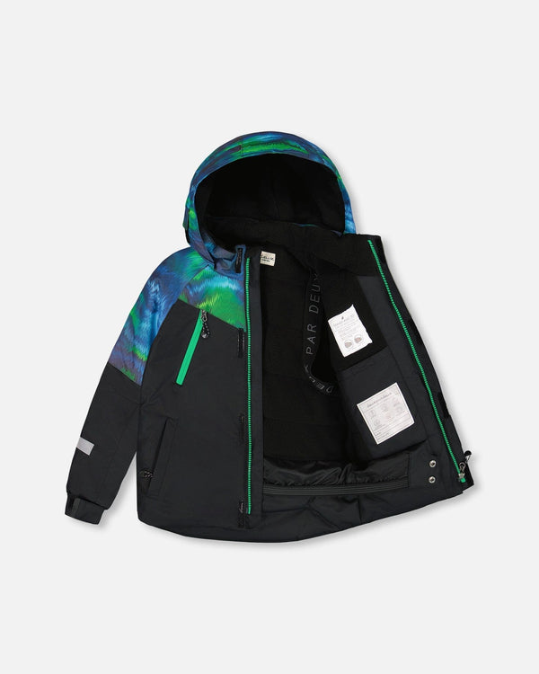 Two-Piece Play Snowsuit With Colorblocked Jacket Green - H10EB46_314