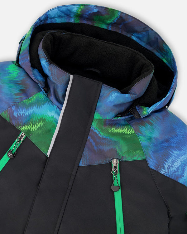 Two-Piece Play Snowsuit With Colorblocked Jacket Green - H10EB46_314