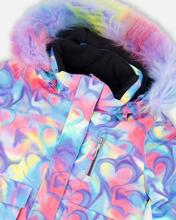 Two-Piece Play Snowsuit Black With Multicolor Print Jacket - H10EG87_999