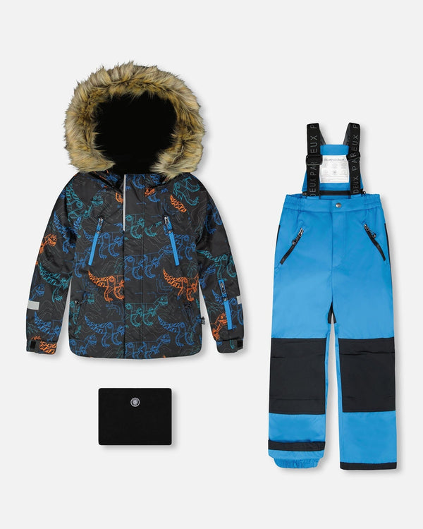 Two-Piece Play Snowsuit With Printed Jacket Blue - H10PB28_594