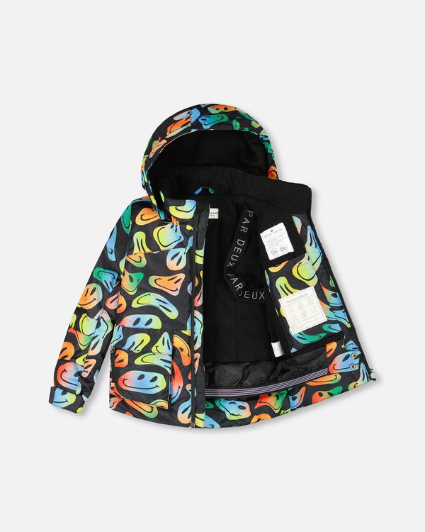 Two-Piece Play Snowsuit With Allover Print Jacket Smiley Face - H10PB41_999