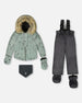 Two-Piece Baby Play Snowsuit With Printed Jacket Sage Green - H10PBB85_987