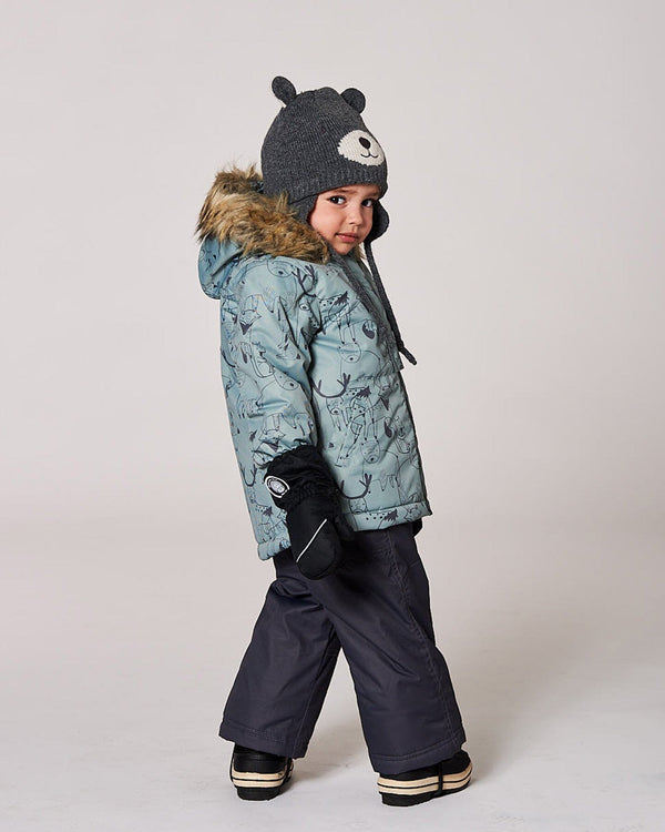 Two-Piece Baby Play Snowsuit With Printed Jacket Sage Green - H10PBB85_987