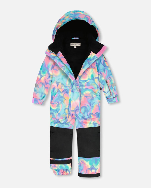 One-Piece Play Snowsuit Rainbow Heart Print - H10PG70_017