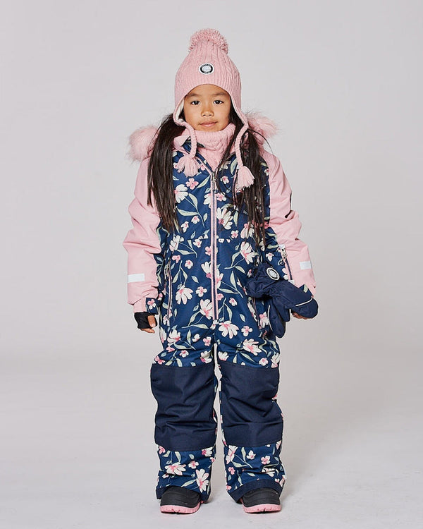 One-Piece Play Snowsuit Navy Flower Print - H10PG71_016