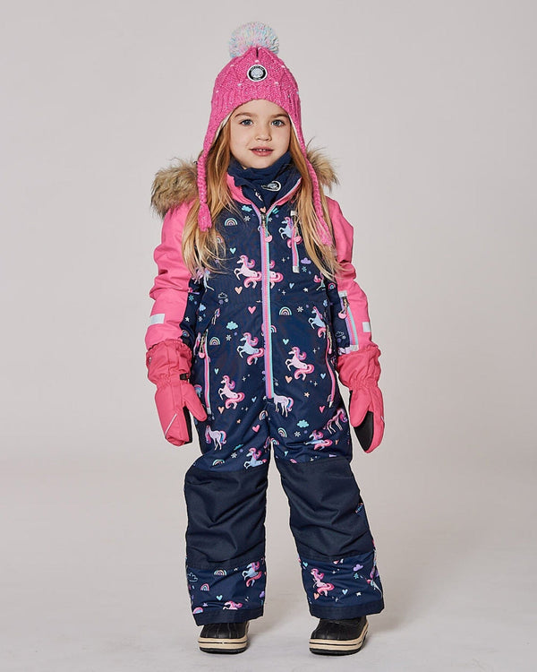 One-Piece Play Snowsuit Navy Unicorn Print - H10PG71_037