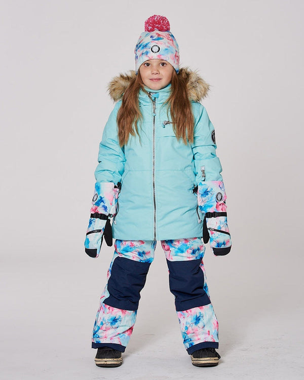 Two-Piece Play Snowsuit Blue Flower Print - H10PG84_020