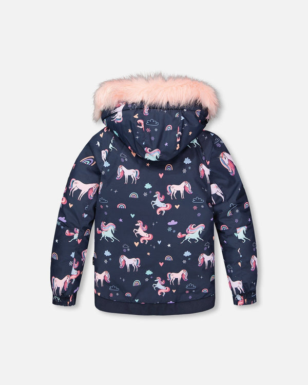 Two-Piece Play Snowsuit Navy Unicorn Print - H10PG95_037