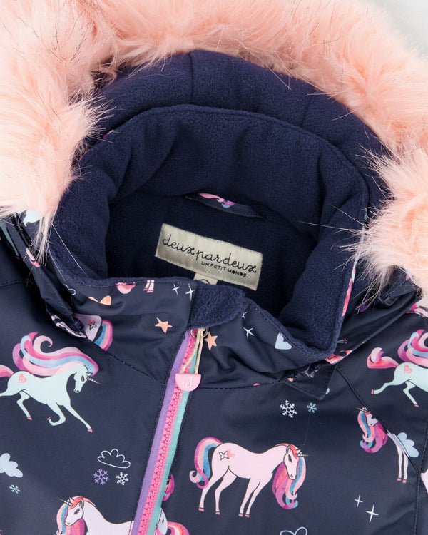 Two-Piece Play Snowsuit Navy Unicorn Print - H10PG95_037