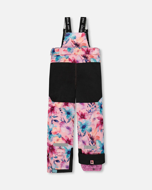 Two-Piece Teknik Snowsuit With Colorblocked Jacket Pink Watercolor Flower Print - H10TG92_012