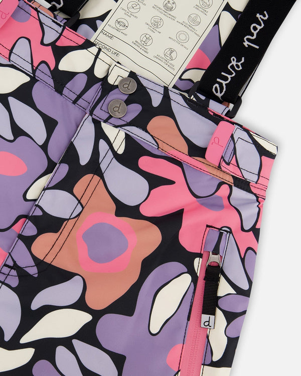 Two-Piece Teknik Snowsuit Black Retro Flower Print - H10TG92_013