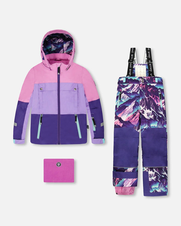 Two-Piece Teknik Snowsuit Purple Mountain Print - H10TG92_015