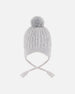 Lined Winter Hat With Pompom Heather Gray - H10XT1_194