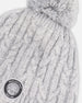 Lined Winter Hat With Pompom Heather Gray - H10XT1_194