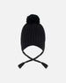 Lined Winter Hat With Pompom Black - H10XT1_999