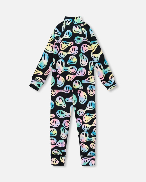 Two-Piece Thermal Underwear Set Smiley Face Girl - H10Y600_018