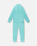 Two-Piece Thermal Underwear Set Turquoise Blue - H10Y600_407