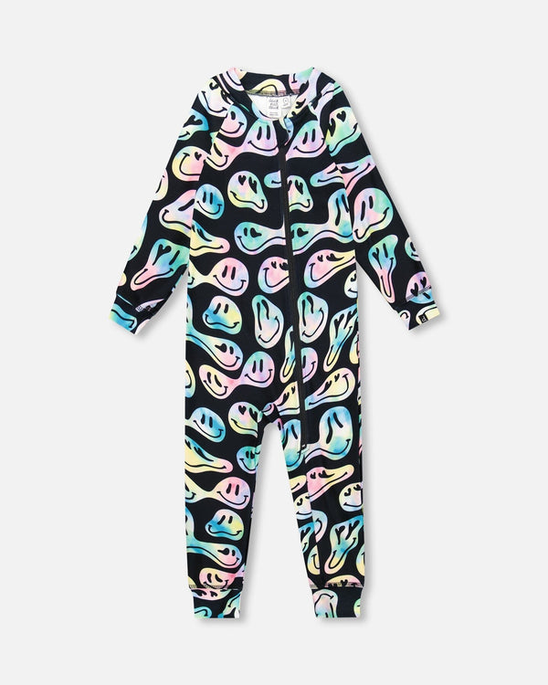 One-Piece Thermal Underwear Smiley Face Girl - H10Y700_018