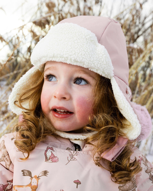 Lined Baby Chapka Dusty Pink - H10ZA02_643