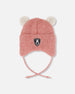 Lined Baby Winter Knit Hat With Ear Flaps Dusty Pink - H10ZA03_643