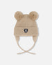 Lined Baby Knit Hat With Pompoms Chanterelle - H10ZA05_182
