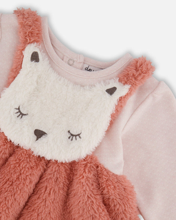 Bi-Material Dress And Leggings Set Old Pink - H20B10_000