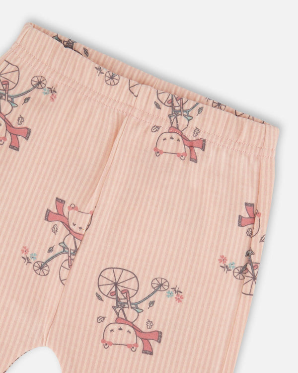 Organic Cotton Pant With Top Set Pink Cat Print - H20B11_049