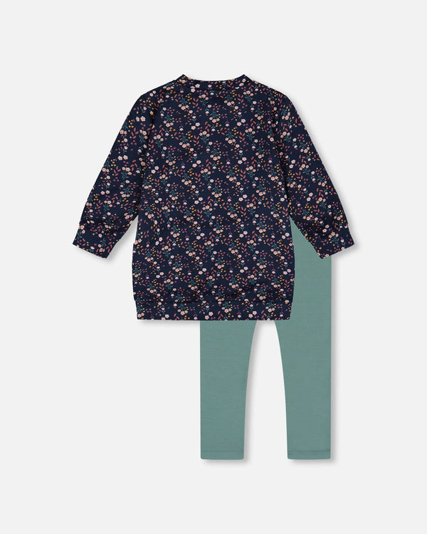 Tunic And Leggings Set Navy Floral - H20E11_056