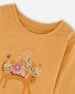 Organic Cotton T-Shirt Golden Yellow With Cat - H20E70_231