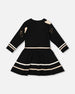 Knit Dress Black With Glittery Heart Motifs - H20OGT89_999