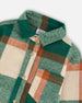 Long Sleeve Yarn Dyed Plaid Shirt Green And Orange - H20S15_000