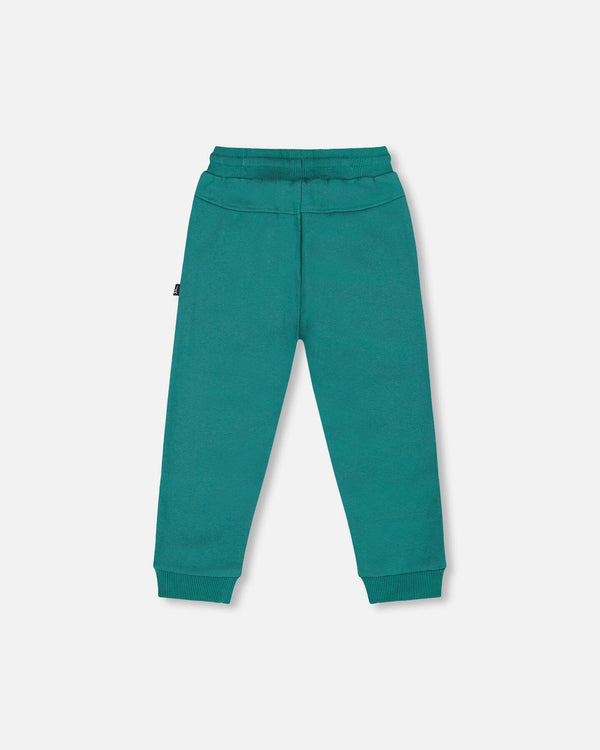 Fleece Sweatpants With Articulated Knees Forest Green - H20S20_548