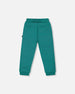 Fleece Sweatpants With Articulated Knees Forest Green - H20S20_548