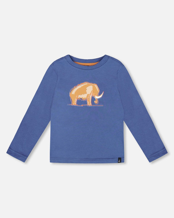 Organic Cotton Long Sleeve T-Shirt Blue - H20S65_480