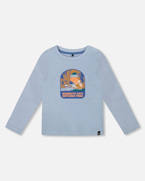 Organic Cotton Long Sleeve T-Shirt Light Blue - H20S65_972
