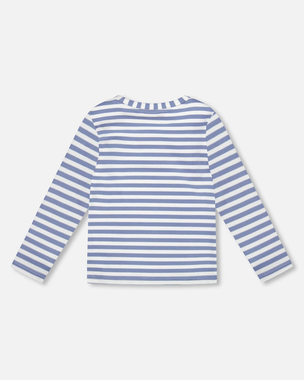 Super Soft Long Sleeve Striped Jersey T-Shirt Light Blue - H20S66_972